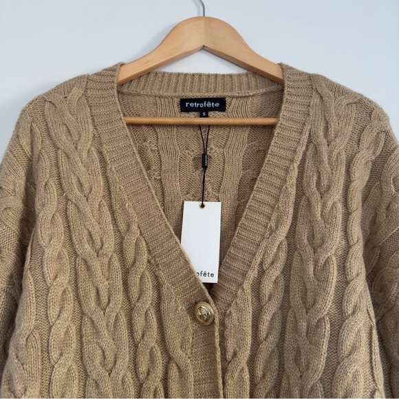 NWT Retrofete Tala Dress knit with gold details in Beige Size: Small - Picture 7 of 8